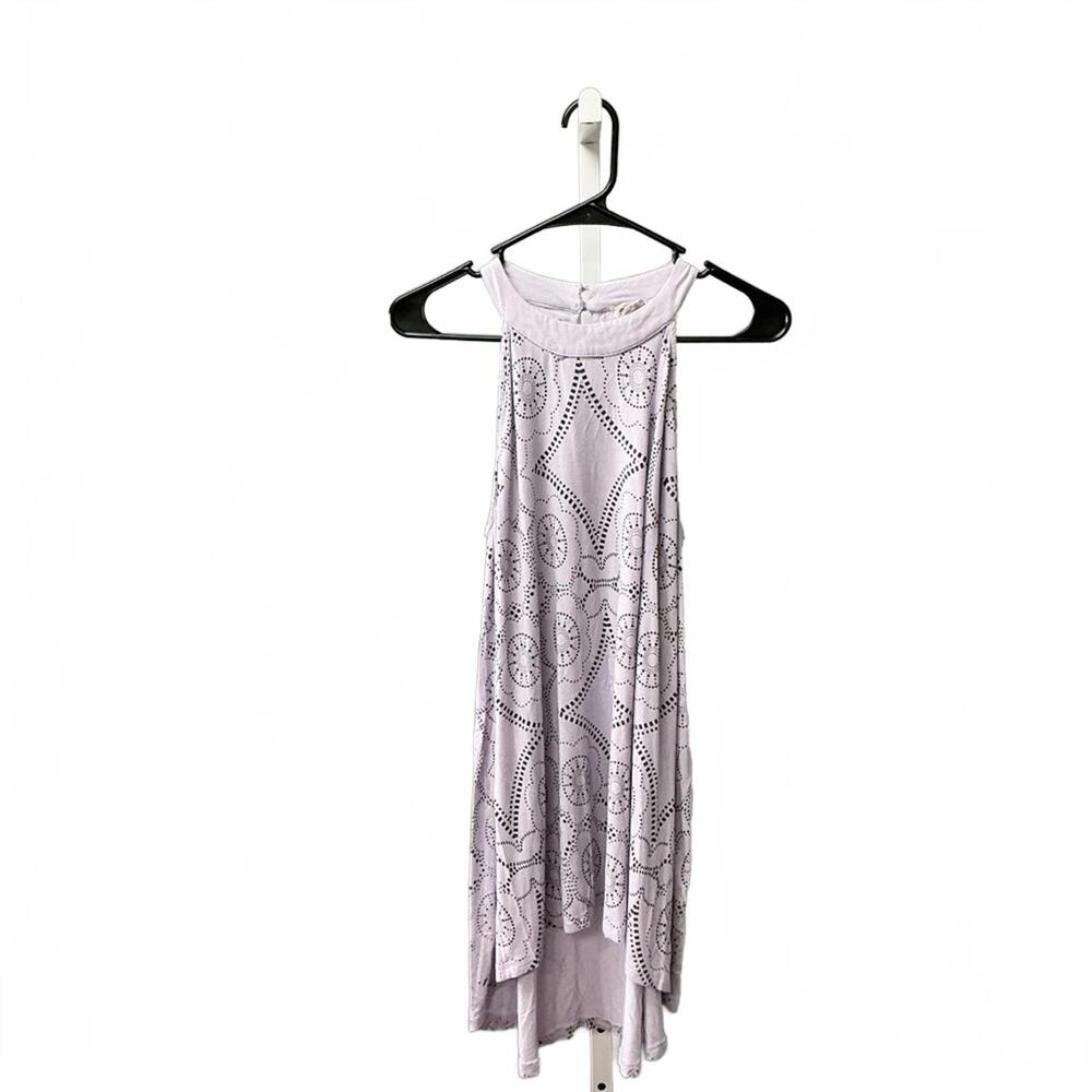 POL Stylish Lilac Sleeveless Flowy Boho Dress with Trendy Pattern